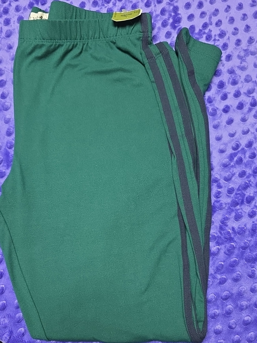 eye candy Green Leggings with Dark Side Stripes